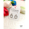 silver-colored stud earrings