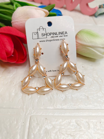 Elegant Gold Tone Triangle Earrings