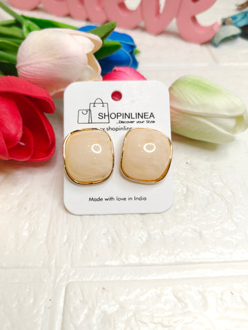 Elegant Square Resin Stud Earrings