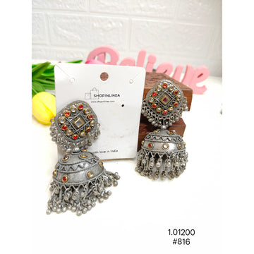 Oxidised German Silver Jhumka Earrings