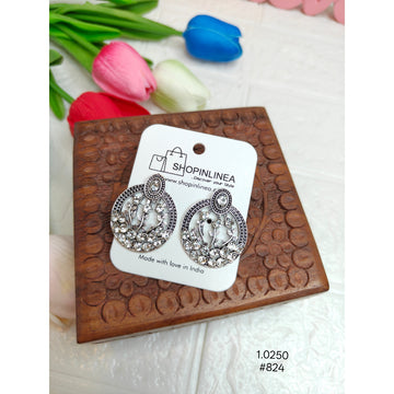 Silver Oxidised Dangle Earrings