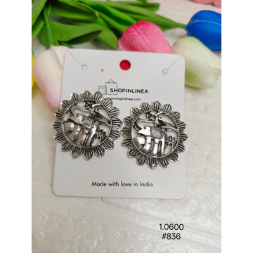 Oxidised Elephant Earrings