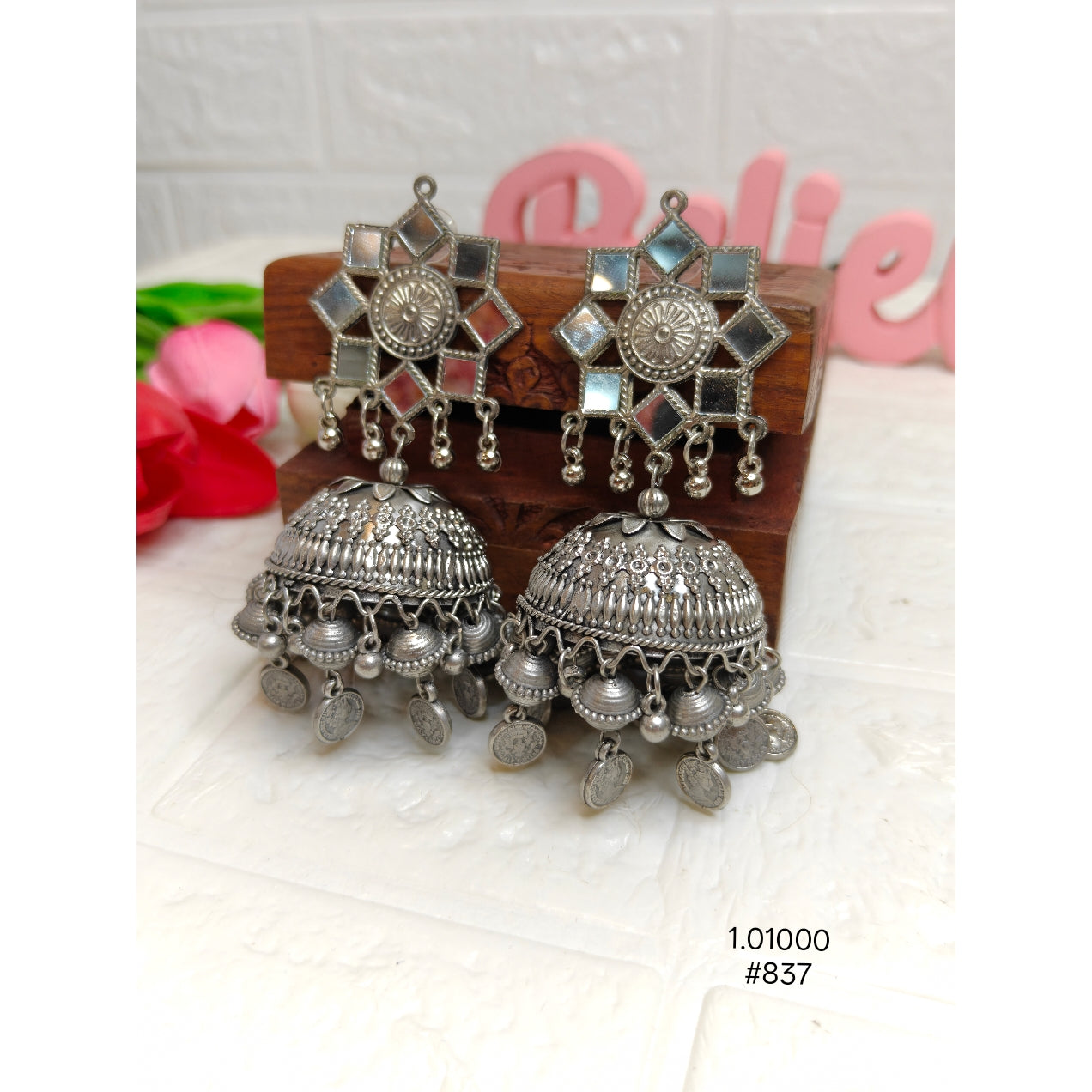Boho Silver Jhumkas