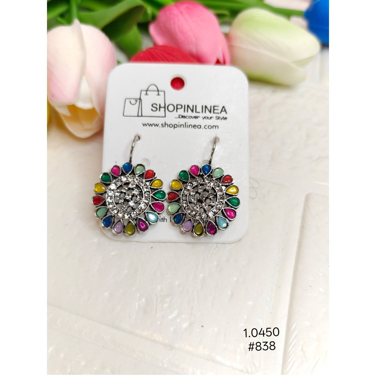 Colorful Silver Earrings
