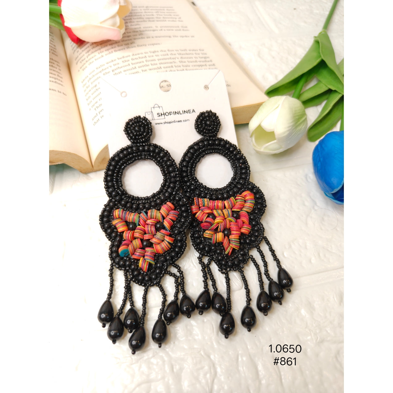 Elegant Black Dangle Earrings