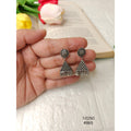 Silver oxidized jhumka earrings