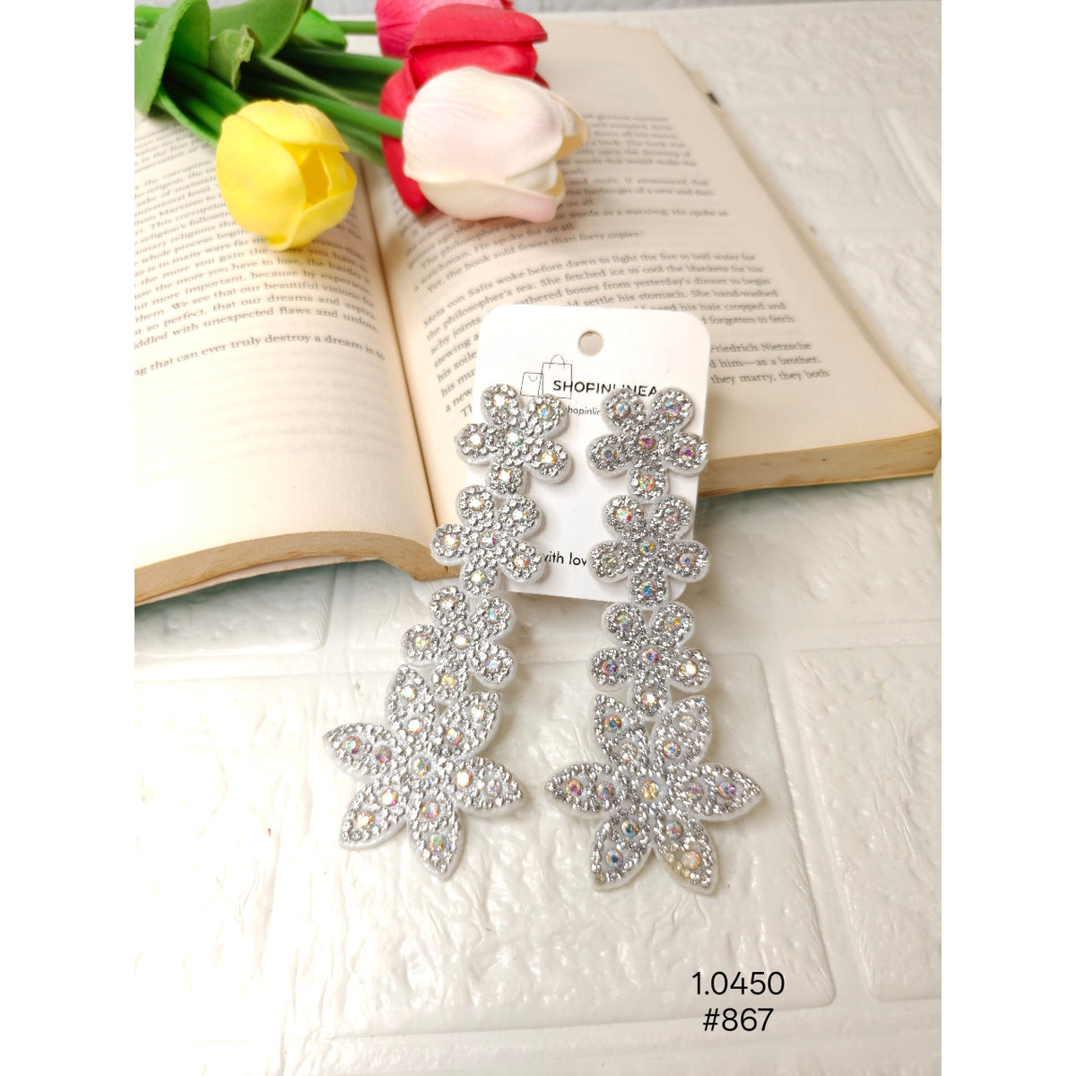 Elegant Floral Drop Earrings
