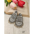 Oxidized Silver Peacock Earrings