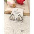 Minimal Triangle Pearl Earrings