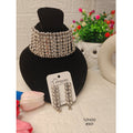 Pearl & Silver Oxidised Choker Set