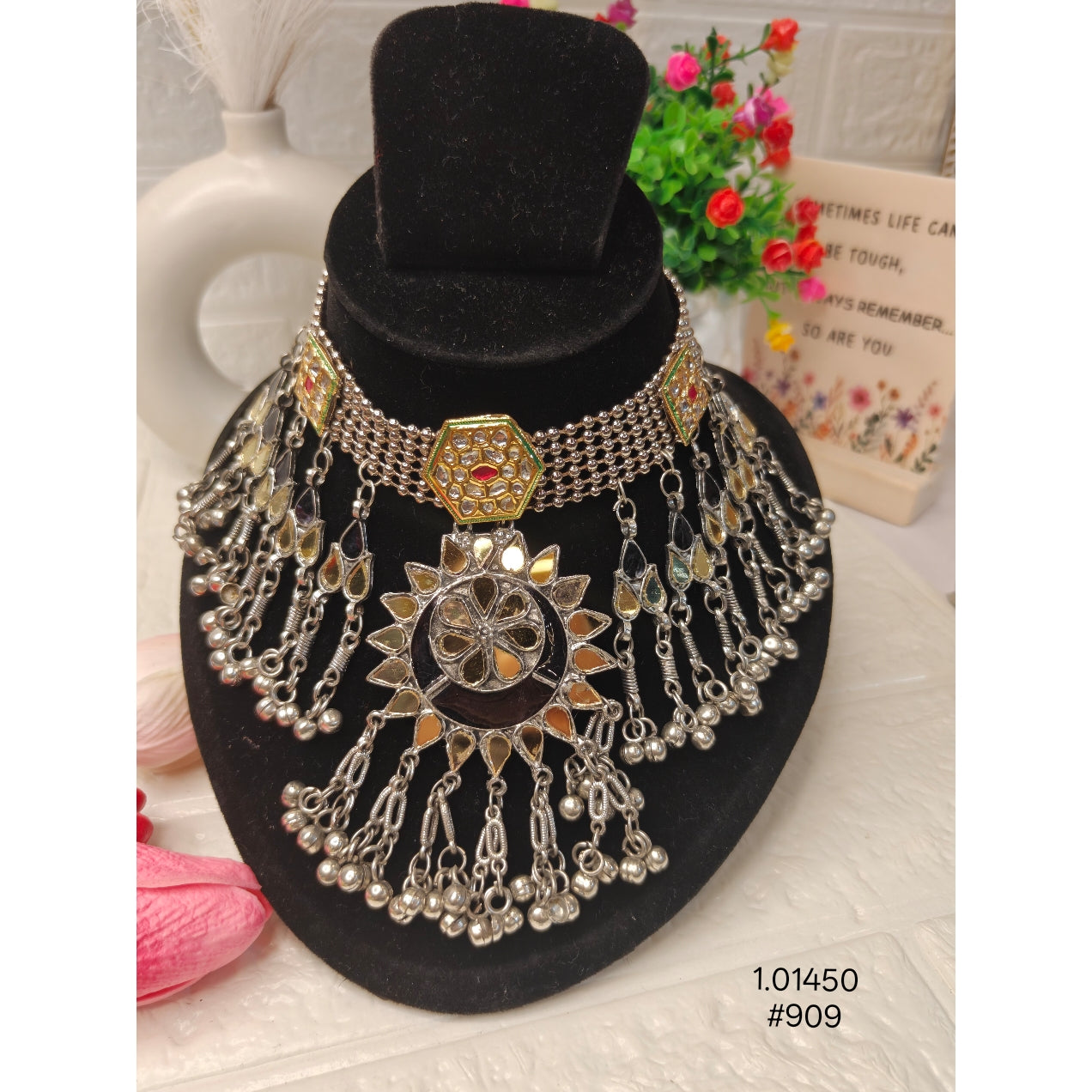 Stylish Oxidised Choker Set