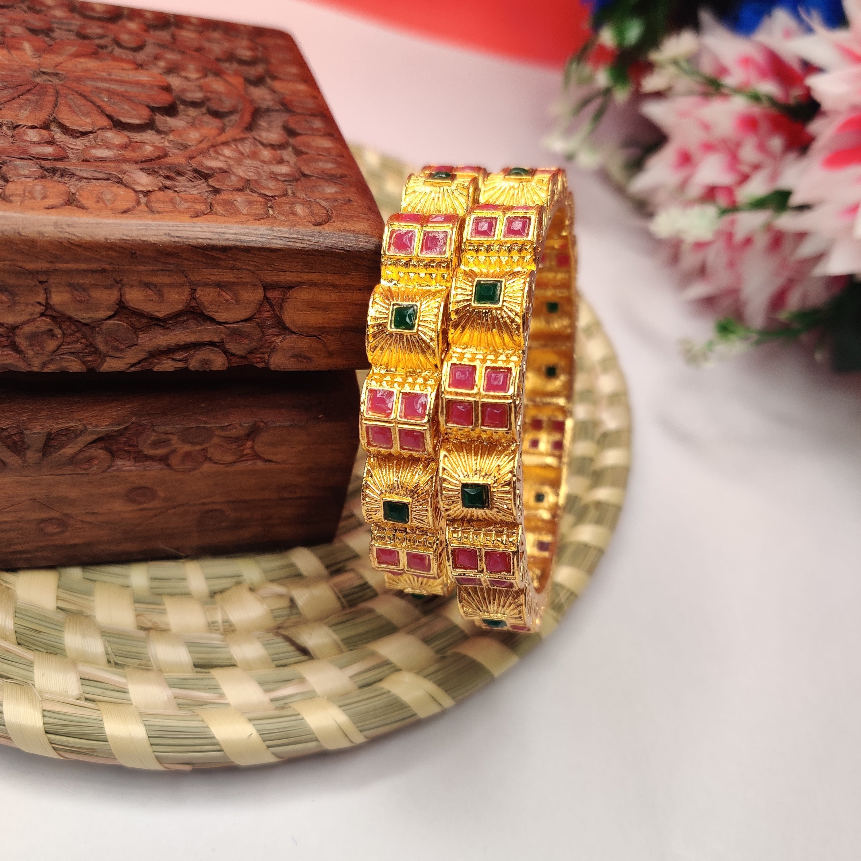 Designer Gold Statement Bangles