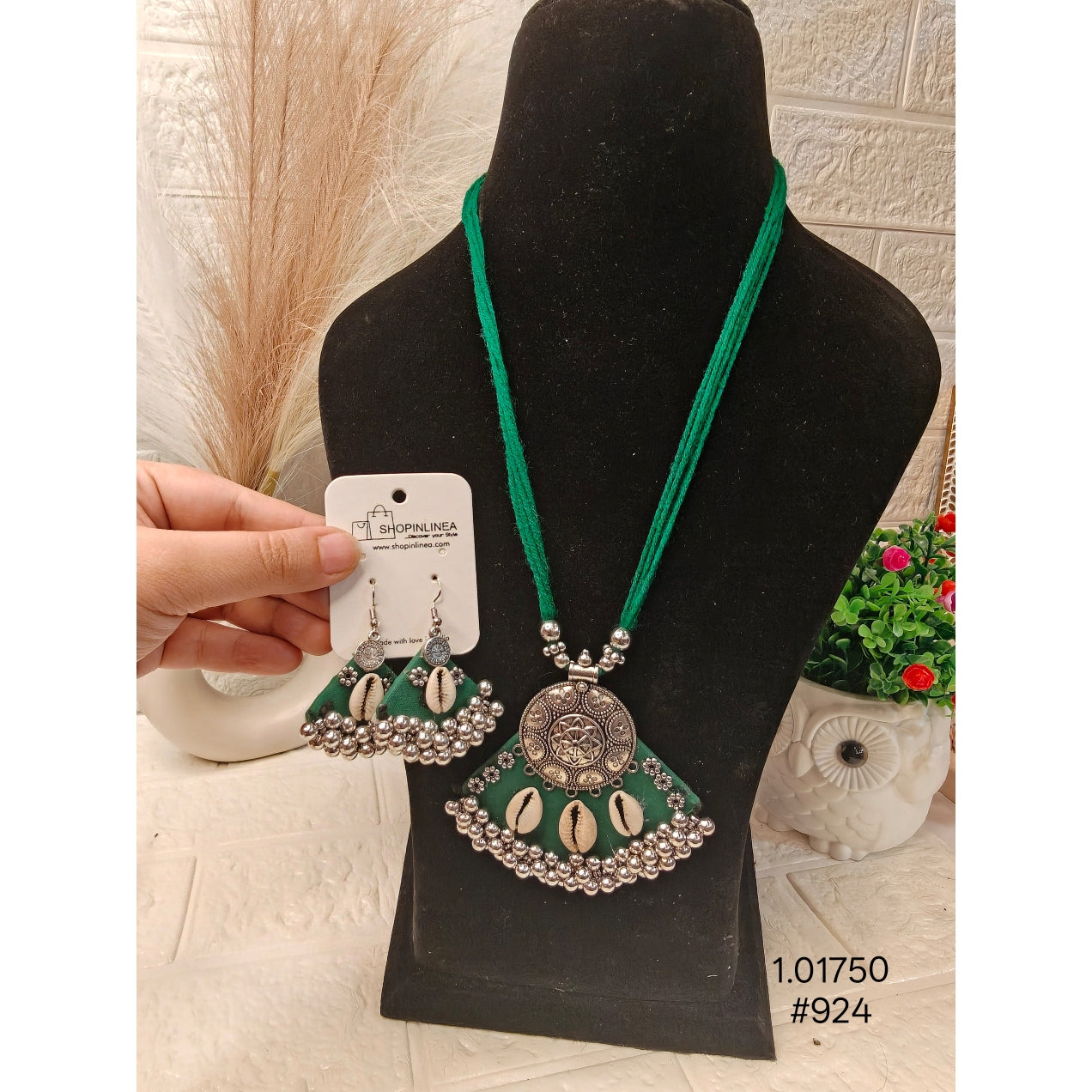 Designer Oxidized Silver Necklace