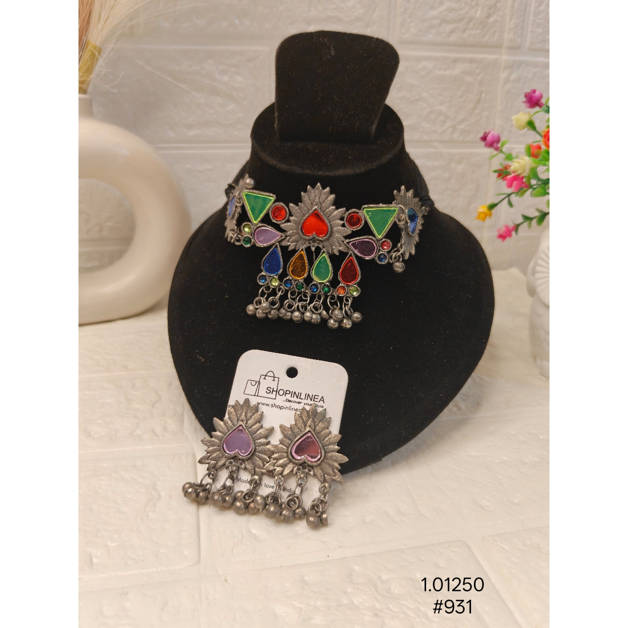 Antique Oxidised Afghani Choker