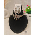 Oxidized silver motif choker necklace set
