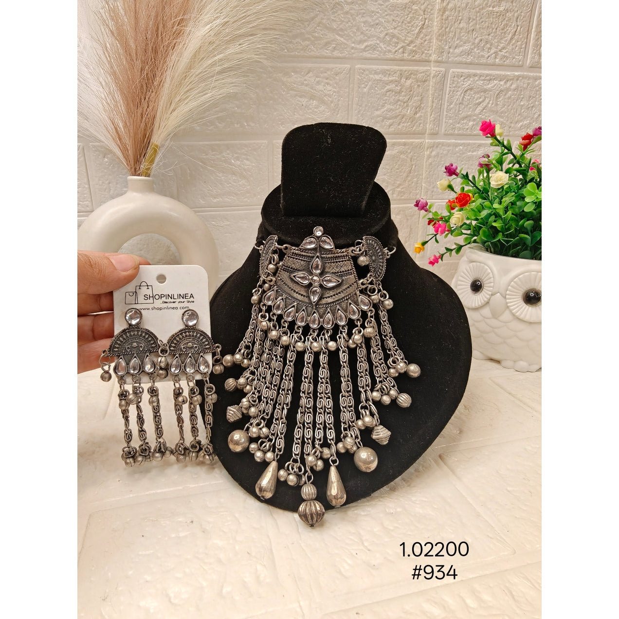 Antique Silver Necklace Set