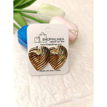 Gold Tone Heart Studs