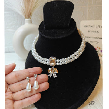 Pearl Necklace  Set with Drop Earrings