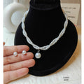Classic Pearl Pendant Necklace  Set
