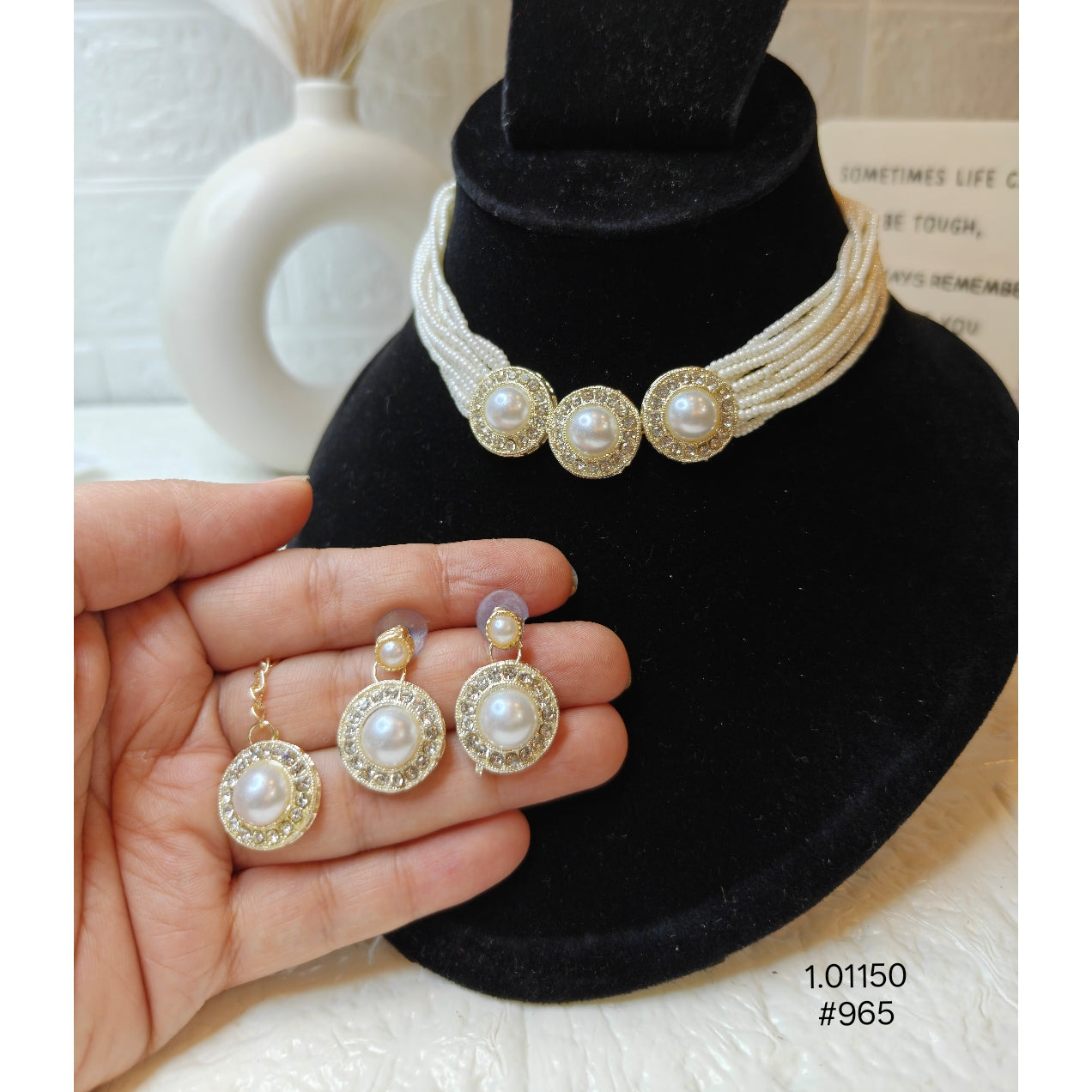 Multi-Layer Pearl Necklace Set