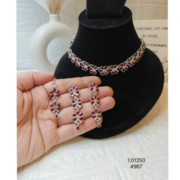 Elegant Red Stone Necklace Set