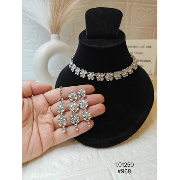 Designer Crystal Flower Necklace Set