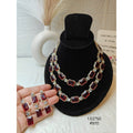 Elegant Red Stone Necklace Set