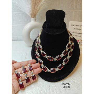 Elegant Red Stone Necklace Set
