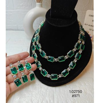 Elegant Green Stone Necklace Set