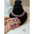 Magenta Kundan Necklace Set