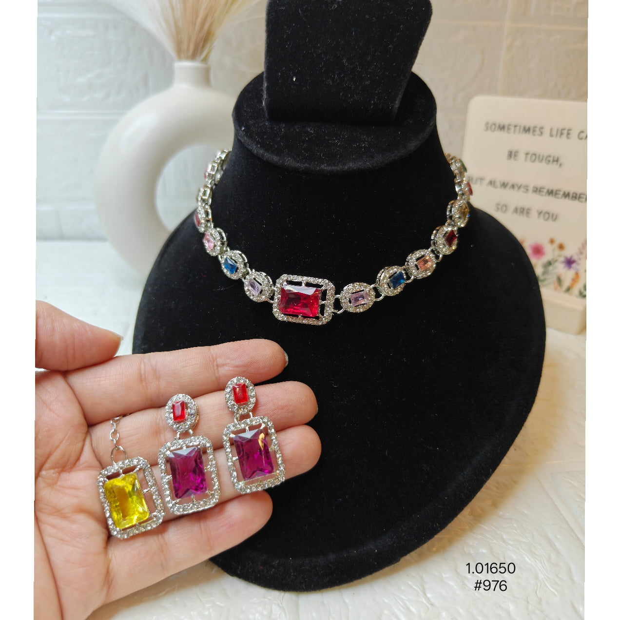 Multicolor Crystal Necklace Set