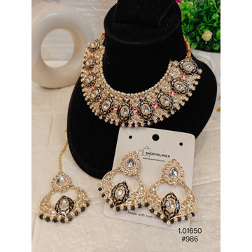 Designer Meenakari Kundan Necklace with Earrings