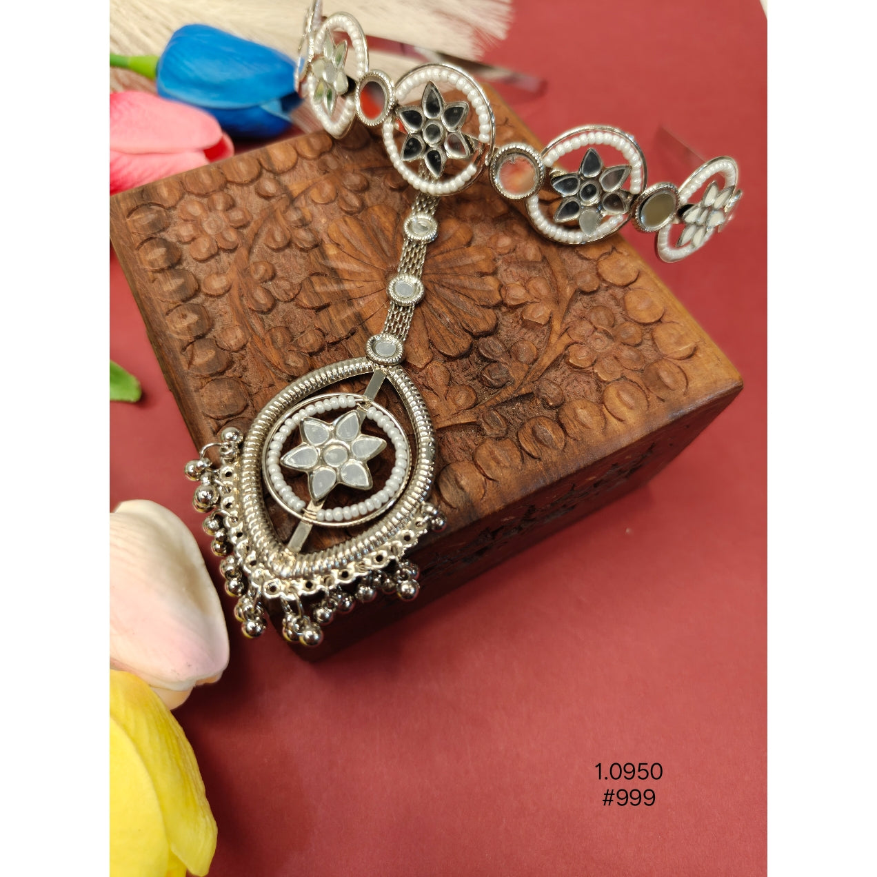 Traditional Mirror Hairband Maang Tikka